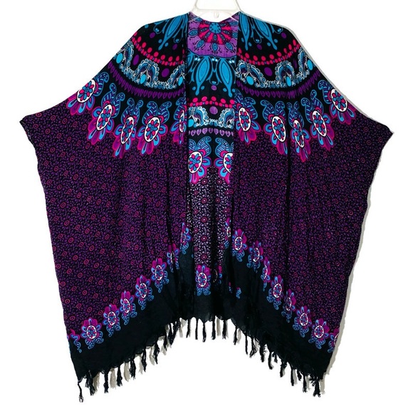Indo Mario Long Bohemian Chic Kimono Cardigan One Size - Picture 1 of 9